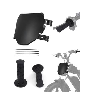 Imagem de BAOUFF Conjunto de placa de matrícula e aderência para Ebike, placa frontal para bicicleta + cola de guidão de 2,8 cm para E Bike Ridstar Q20/Super 73 S1 S2 RX ZX/Macfox X1S X1 X2/ TST R002S R002