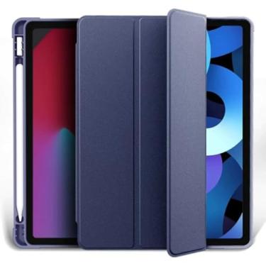 Imagem de Capa tabletCapa ipad magnetico inteligente com slot de canetas compativel Air 2 4 5 10.5 12,9 7 8 9 11 M2 M4 10 geracao A16(iPad 10 geracao/A16,azul marinho)