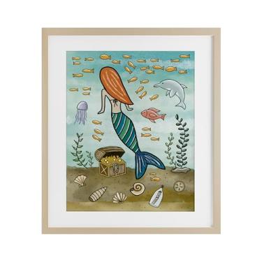 Imagem de Stupell Industries Sereia Treasure Love Note Impressão emoldurada de bétula sob vidro, design por Jennifer Stith, 16 x 13