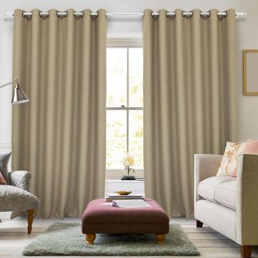 Imagem de Cortina Eclipse Lisa 2,80m x 2,50m Forro Corta Luz Taty Decor - Bege