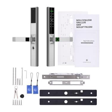 Imagem de AUNMAS Fechadura Inteligente Com Impressão Digital, Fechadura de Porta de Entrada Sem Chave Com Fechadura Eletrônica de Porta Frontal Wi-Fi Integrada para Segurança Doméstica (Prata)