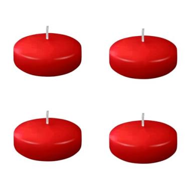 Imagem de Pacote com 4 velas flutuantes, velas flutuantes vermelhas de 5 cm sem cheiro, velas de longa duração de 5 horas para o dia dos namorados, ação de graças, casamento, Natal, Ano Novo, decoração de festa