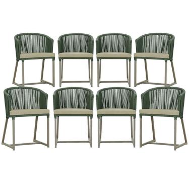 Imagem de 8 Cadeiras De Jantar área Noronha Fendi E7 Trama Original Verde