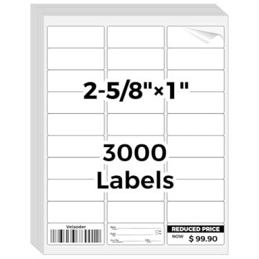 Imagem de Etiquetas de envio para impressora a laser/jato de tinta, adesivos de etiquetas de endereço - 100 folhas de papel adesivo imprimível de 2,5 cm x 2-5/20.3 cm, 3000 etiquetas de endereço para envelopes