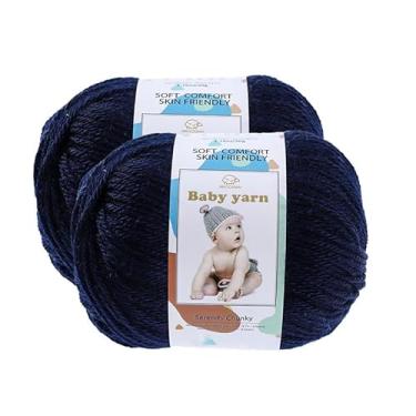 Imagem de Fio de malha para bebês – lã merino 10%, algodão 40%, nylon, 50% novelo de fio macio misturado adequado para tricô de crochê, cobertores de bebê e roupas (aproximadamente 50 g/160 jardas) [conjunto de