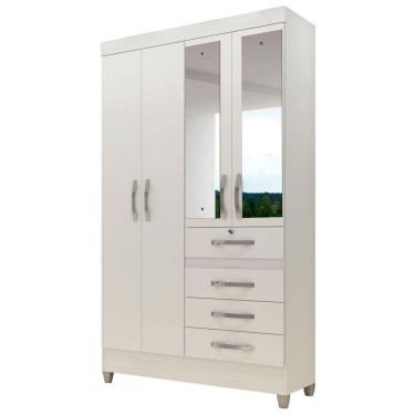 Imagem de Guarda Roupa Solteiro Sobral 4 Portas Branco/rosa/azul/lilás