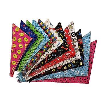 Imagem de Pacote com 60 bandanas/tosadores sortidos para cães Paws and Bones, pacote a granel