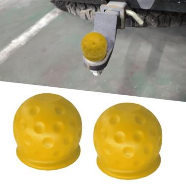 Imagem de HQRNYP 2 peças de capa de bola de reboque, capas de engate de reboque, tampa de proteção de engate de reboque de carro de borracha à prova de ferrugem de 5 cm, acessórios universais para carros à