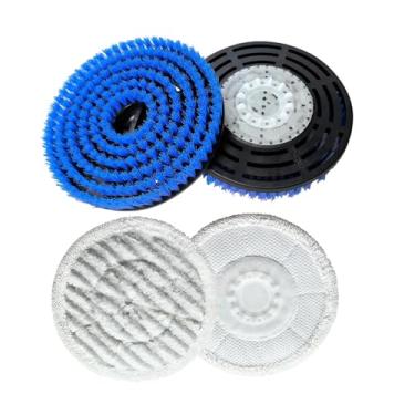Imagem de DimyFew Escova para esfregão a vapor, almofada abrasiva para polimento, cabeça de escova de substituição profissional para esfregão S8001, para cozinhas e, 2 Azuis E 2 Cinzas