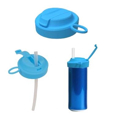 Imagem de Tampa de lata de refrigerante com palha, capas de silicone reutilizáveis com tampa de lata pop sem BPA, tampa de lata portátil à prova de vazamento para coca, refrigerante, cerveja, suco e outras
