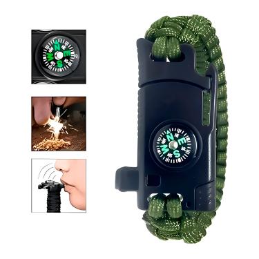 Imagem de Pulseira Tática Multifuncional Bússola Faca Sobrevivência