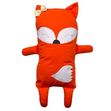 Imagem de Naninha para Bebê e Crianças HEEMM HIRA IMI Tecido Macio (65% Poliéster, 35% Algodão) Hipoalergênica Colecionável Artesanal Lavável e com Enchimento Removível 40x25cm Modelo RAPOSA LAÇO