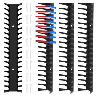 Imagem de YLMFTNU 4 peças de suporte de parede para videogame, prateleiras de armazenamento de mídia de aço carbono, prateleira de suporte de disco de DVD montada na parede, organizador de armazenamento de