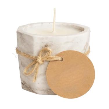 Imagem de Vela Aromática Lavanda Perfumada Artesanal Vegetal Vaso de Gesso Vasinho(1 Vela Bergamota (100g))