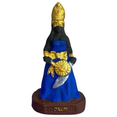 Imagem de Escultura Orixá Oxum Azul Em Resina 10 Cm - Bialluz Presentes