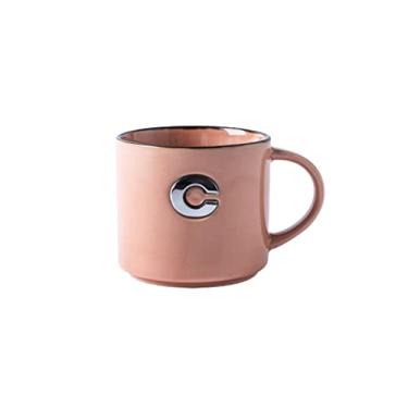 Imagem de Yalych Caneca caneca menina copo de cerâmica simples casal copo de água copo de café casa adequado para café da manhã leite cereal cappuccino xícara de café xícara de café (cor: cáqui)