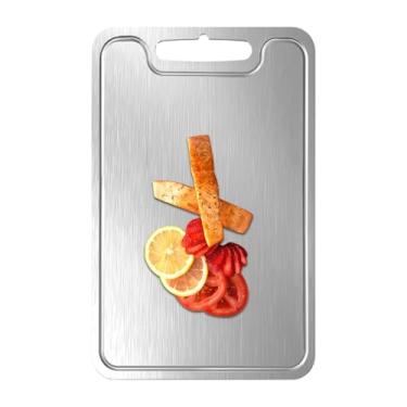 Imagem de Tábua de cortar | Tábuas de corte de titânio grandes e seguras - Suprimentos de cozinha de dupla face antiderrapantes para chef doméstico, churrasco, restaurante, apartamento, carne, vegetais, frutas