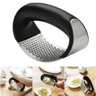Imagem de Espremedor Amassador Triturador De Alho Manual Cozinha Inox - Garlic P