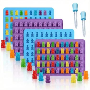 Imagem de Forma Molde Silicone 50 Ursinhos Gummy Bear Chocolate Gelatina Gelo Resina Artesanato Confeitaria (UN)