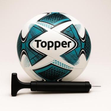 Imagem de Bola Futebol de Campo Topper Slick 22 TechFusion e Bomba de Ar-Unissex