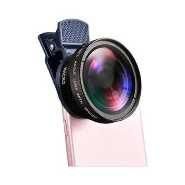 Imagem de Lente Universal 2 Em 1 Para Celular Com Clipe 37mm 045x Grande Angular