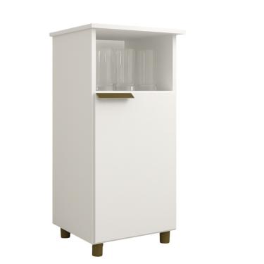 Imagem de Balcão Multiuso 1 Porta com Pés 531 J Carvalho - Branco