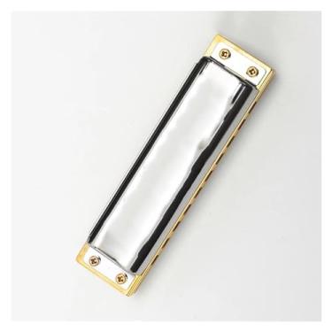 Imagem de Gaita profissional de 10 furos diatônica blues harpa qualidade de som padrão adequada para iniciantes (cor: F)