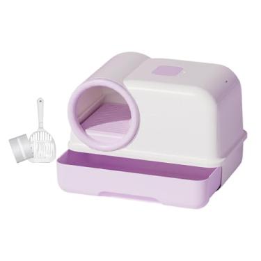 Imagem de Stgfyxgs Caixa de Areia para Gatos Fechada, Corredor de Banheiro, Caixa de Areia, Gaveta Estilo Moderno, Entrada Frontal, Caixa de Areia para Gatos, Penico Par, Roxo