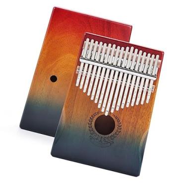 Imagem de Piano de polegar Kalimba de mogno de 17 teclas, mini instrumento musical de dedo com caixa de armazenamento