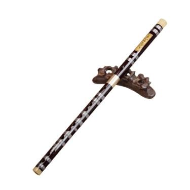 Imagem de Flauta de bambu flauta profissional flauta transversal de duas seções instrumento amargo F afiado E plano (tecla G)