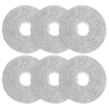Imagem de Pacote com 6 almofadas de pano de microfibra para Dreame L40 Ultra/L10S/L10/L20/X30/X40 Ultra/L10S Ultra Gen2/L10s Pro Ultra Heat/ L10S Plus/X40 Master Robot Vacuum, peças de substituição laváveis