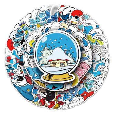 Imagem de Pacote de adesivos Smurfs Anime Waterproof Vinyl 52 unidades