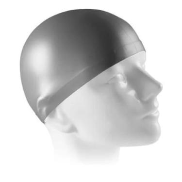 Imagem de Touca de Natação Impermeável，Toca de Natação Adulto，Touca Natação Adulto Juvenil Silicone Hidroginástica(Cinza)
