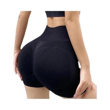 Imagem de Shorts Esportivos Femininos De Cintura Alta Para Ciclismo, Corrida, Fi