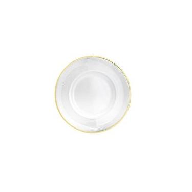 Imagem de Sousplat em Cristal Wolff Thin Edge 32,5cm Dourado Mesa Posta de Luxo e Requinte