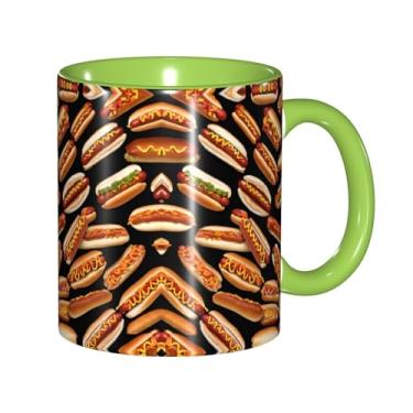 Imagem de Zeraoke Fun Food Hot Dogs Print Canecas de café criativas, personalizadas, presente para família, tamanho de 325 ml, unissex