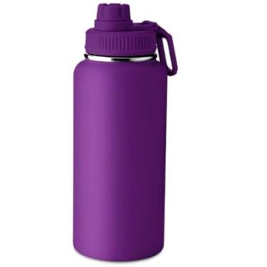 Imagem de Garrafa Térmica de Água 1 Litro, Aço Inox com Isolamento a Vácuo, Antivazamento, Mantém Bebidas Quentes e Geladas por 12h, Roxo