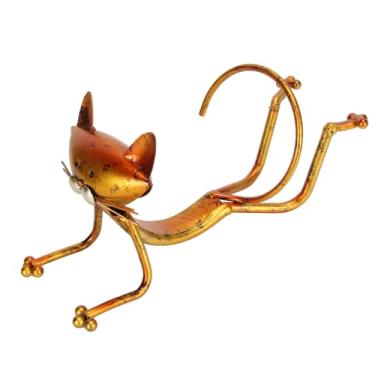 Imagem de Suporte de vinho para gato, inovador, estilo moderno, decorativo, metal, formato de gato, garrafa de vinho, para casa, sala de estar, armário