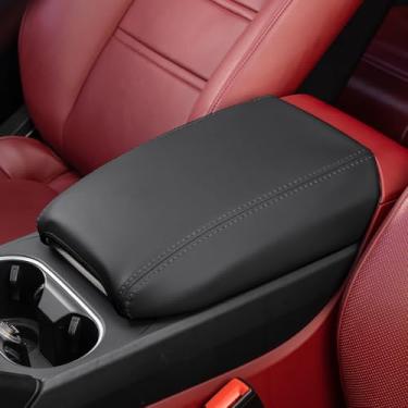 Imagem de MaKeHoblion Capa protetora de caixa de apoio de braço para console central de câmbio de marchas para carro com acabamento antiarranhões moldura adesiva para Porsche Cayenne 2018-2025 acessórios