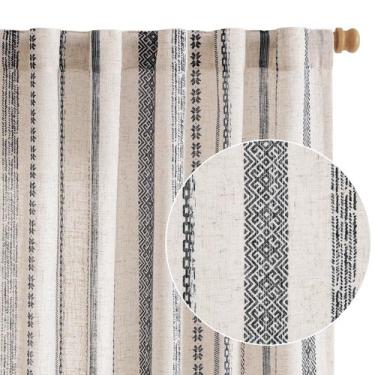 Imagem de Cortinas jinchan Linen Blend Boho 160x160cm para sala de estar