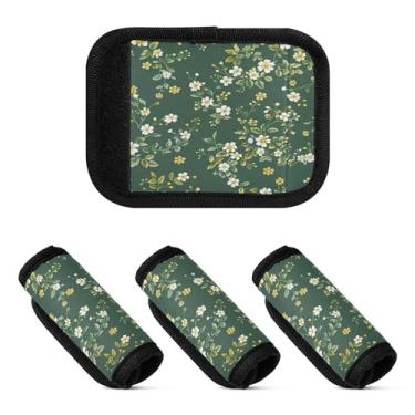 Imagem de Qilmy Beautiful Little Flowers Bagagem Handle Wrap Pacote com 4 Identificadores de Bagagem Tag Comfort Handle Grips Capa para Carrinho de Viagem Bolsa Mala Avião Acessórios de Viagem837