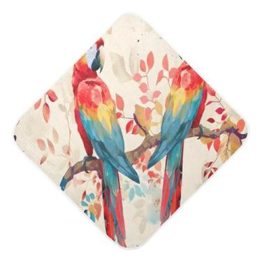 Imagem de Toalhas de bebê com capuz toalha de bebê absorvente ultra macia papagaio musselina algodão toalhas de banho para recém-nascidos bebês 76 x 76 centímetros