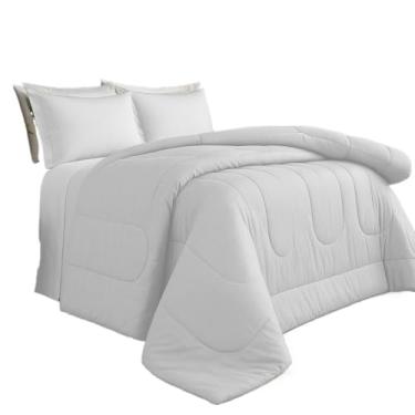 Imagem de Edredom Dupla Face Grosso 400 Fios Cobertor Macio Super King Queen Casal (King,Branco)