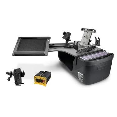 Imagem de Reach Desk banco traseiro cinza com inversor de potência de 400 watts, suporte para celular, suporte para tablet, suporte de impressora e clipe de ventilação de telefone