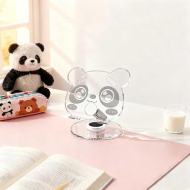 Imagem de Suporte de telefone em forma de panda, suporte giratório para tablet para mesa com ângulo ajustável, suporte de celular de mesa para a maioria dos celulares e tablets de 4 a 13 polegadas (branco)
