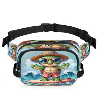 Imagem de Pochete de praia de areia preta pôr do sol para mulheres e homens com alça ajustável, bolsa transversal, bolsa de peito, bolsa tiracolo, Cor 14