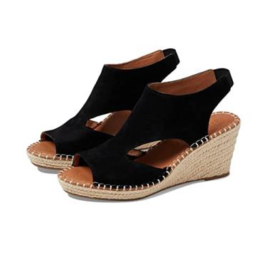 Imagem de Gentle Souls by Kenneth Cole Sandália feminina Cody Espadrille Wedge, Preto, 41
