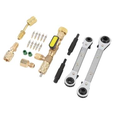 Imagem de Hyuduo Instalador de Removedor de Núcleo de Válvula 1/4in 5/16N Chave de Chave para R22 R12 R407 R410 R404 R32 HVAC Com Material S2 de Aço Inoxidável e Latão para Equipamentos de