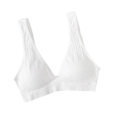 Imagem de Sutiã Esportivo Sem Costura Feminino Com Decote Profundo Em V, Sem Aro