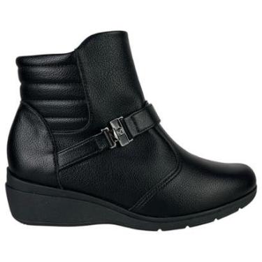 Imagem de Bota Feminina Piccadilly Cano Curto Salto Anabela Ortopedico Cor:;Tamanho:34-Feminino